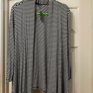 Black and white striped cardigan